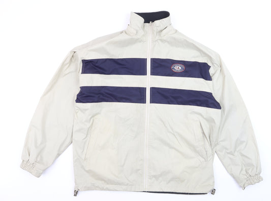 MBM Gear Men's Beige Windbreaker Jacket L Waterproof Full Zip