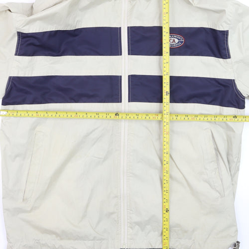 MBM Gear Men's Beige Windbreaker Jacket L Waterproof Full Zip