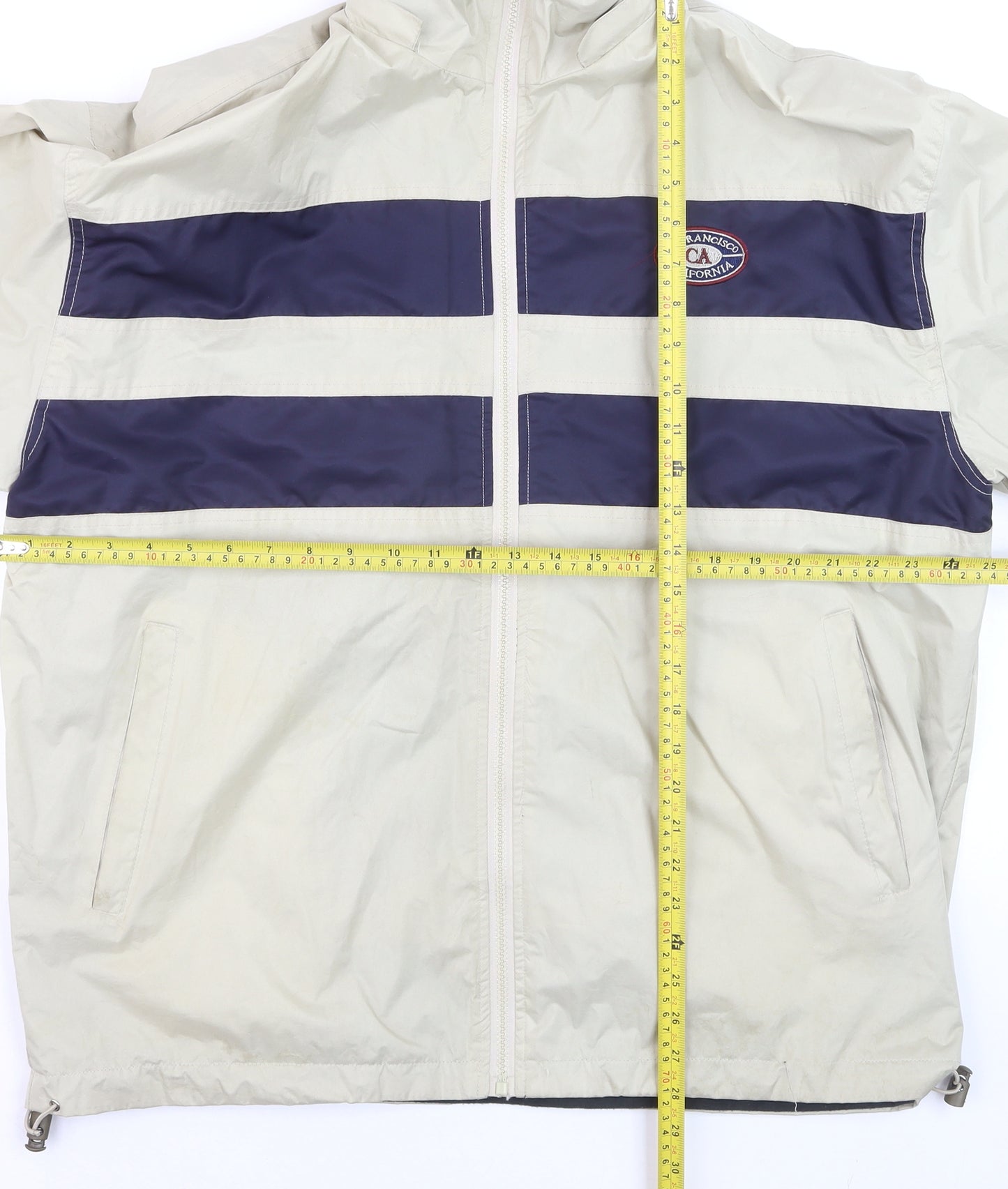 MBM Gear Men's Beige Windbreaker Jacket L Waterproof Full Zip