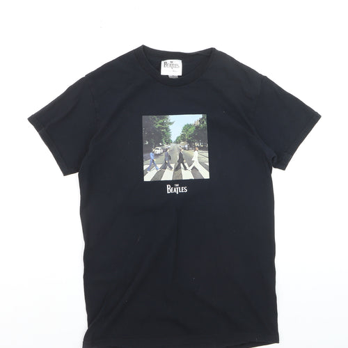 The Beatles Men's Black Heavy Cotton Graphic Band T-Shirt Size S