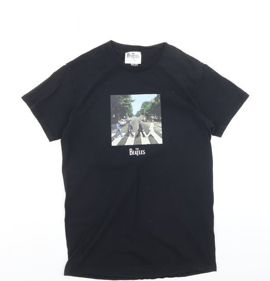 The Beatles Men's Black Heavy Cotton Graphic Band T-Shirt Size S