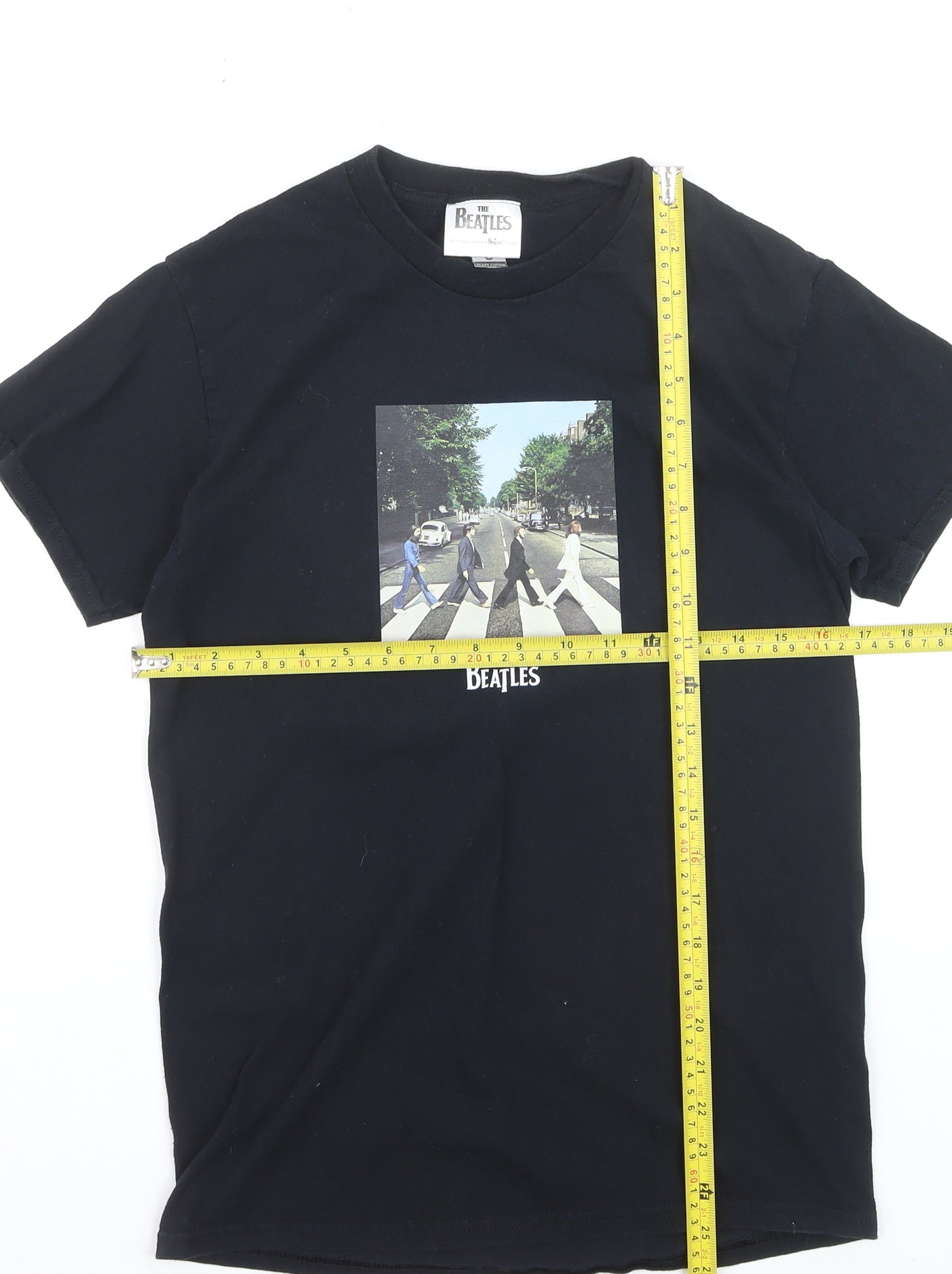 The Beatles Men's Black Heavy Cotton Graphic Band T-Shirt Size S