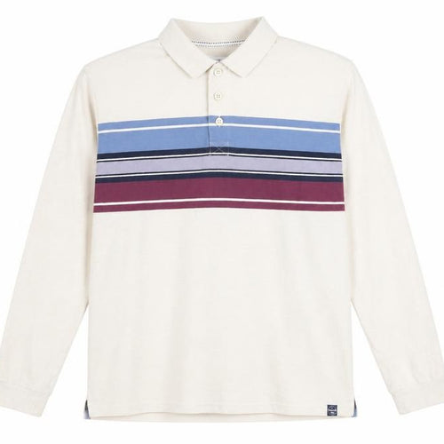 Weird Fish Men's Beige Striped Long Sleeve Cotton Button-Up Shirt Size L