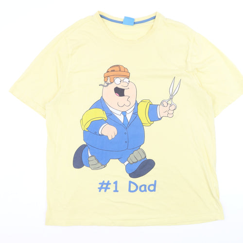 George Men's Yellow Family Guy #1 Dad Graphic T-Shirt XXL
