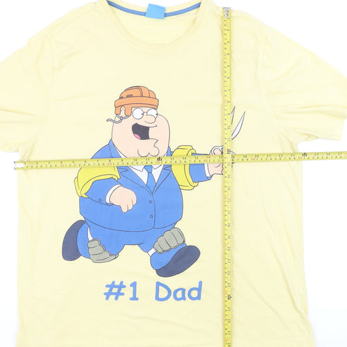 George Men's Yellow Family Guy #1 Dad Graphic T-Shirt XXL