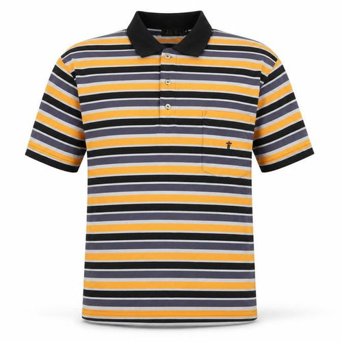 Jomi Men's Multicoloured Striped XL Cotton Polo Shirt