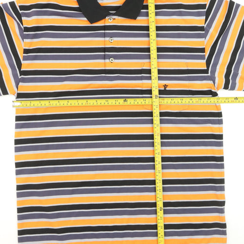 Jomi Men's Multicoloured Striped XL Cotton Polo Shirt