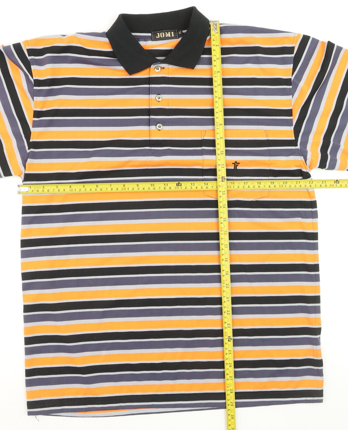 Jomi Men's Multicoloured Striped XL Cotton Polo Shirt