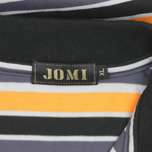 Jomi Men's Multicoloured Striped XL Cotton Polo Shirt