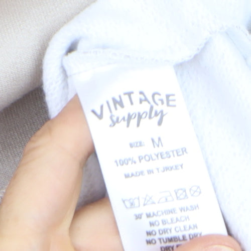 Vintage Supply Men's Beige Graphic Pullover Sweatshirt M