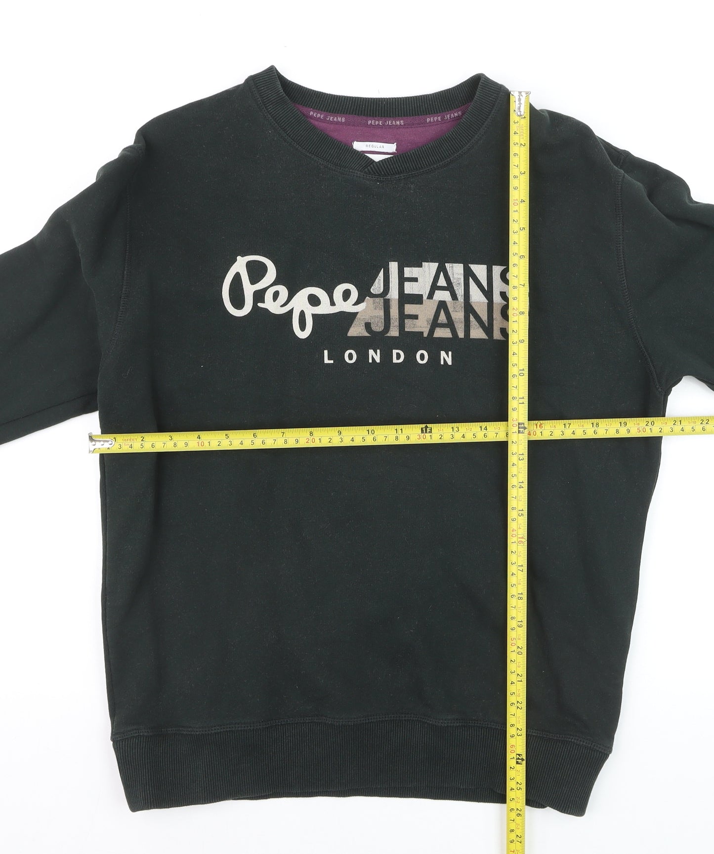 Pepe Jeans Mens Black Regular Fit Cotton Sweatshirt M