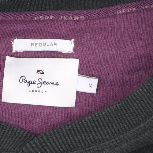 Pepe Jeans Mens Black Regular Fit Cotton Sweatshirt M