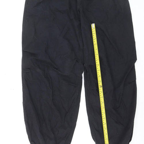 River Island Women’s Black Cargo Trousers Size 8 Relaxed Fit