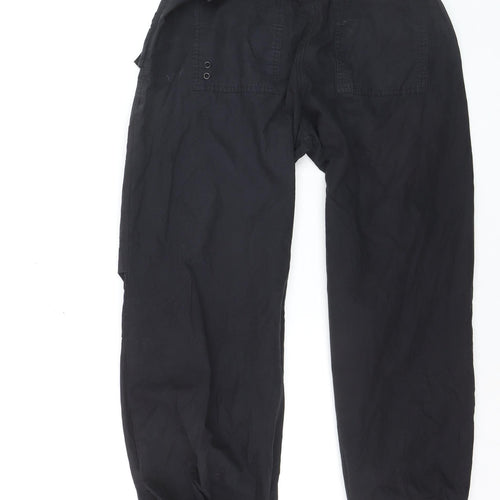 River Island Women’s Black Cargo Trousers Size 8 Relaxed Fit