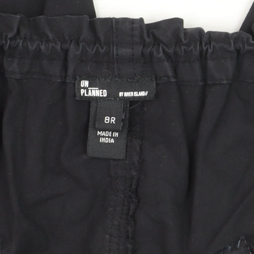 River Island Women’s Black Cargo Trousers Size 8 Relaxed Fit