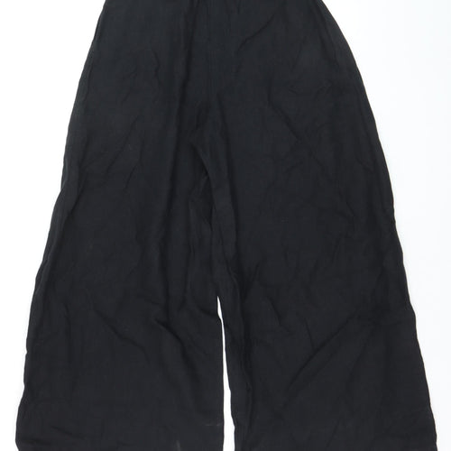 Marks and Spencer Women’s Black Linen Wide Leg Pleated Trousers Size 6