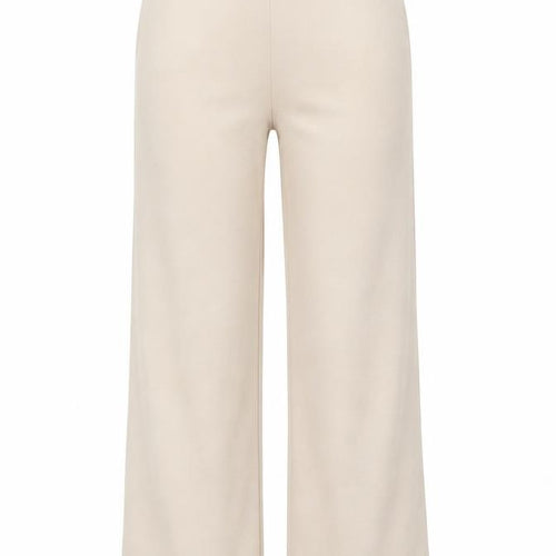 Vila Women’s Beige Wide-Leg Jersey Trousers Size M