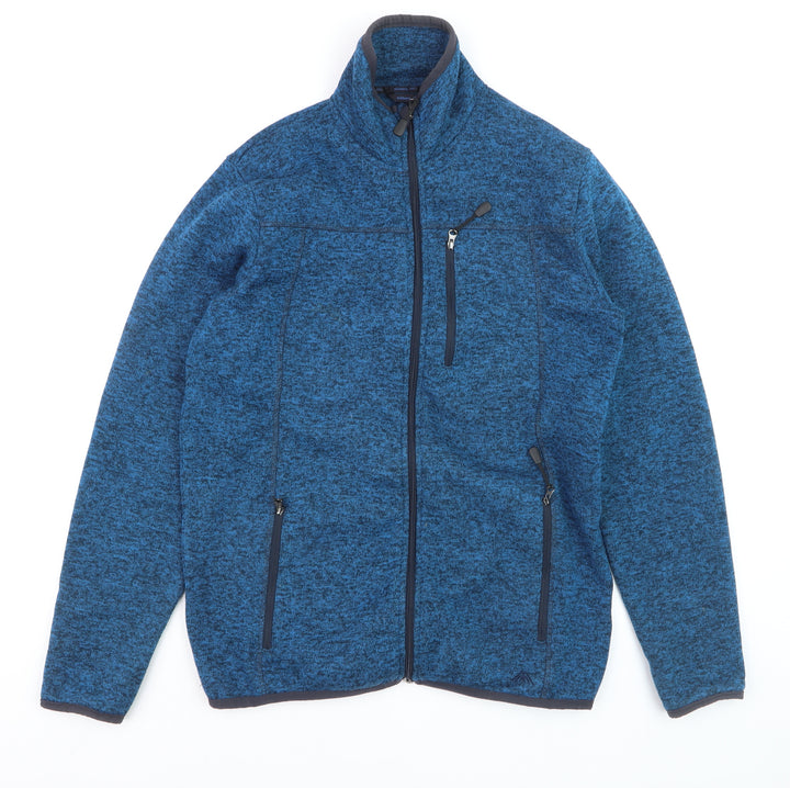 Möberg Men's Blue Full Zip Fleece Sweatshirt Size M