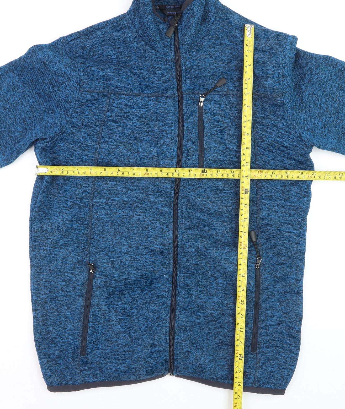 Möberg Men's Blue Full Zip Fleece Sweatshirt Size M