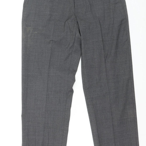 Marks and Spencer Men's Charcoal Grey Regular Fit Dress Trousers 30in Waist