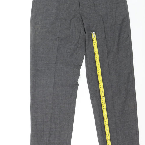 Marks and Spencer Men's Charcoal Grey Regular Fit Dress Trousers 30in Waist