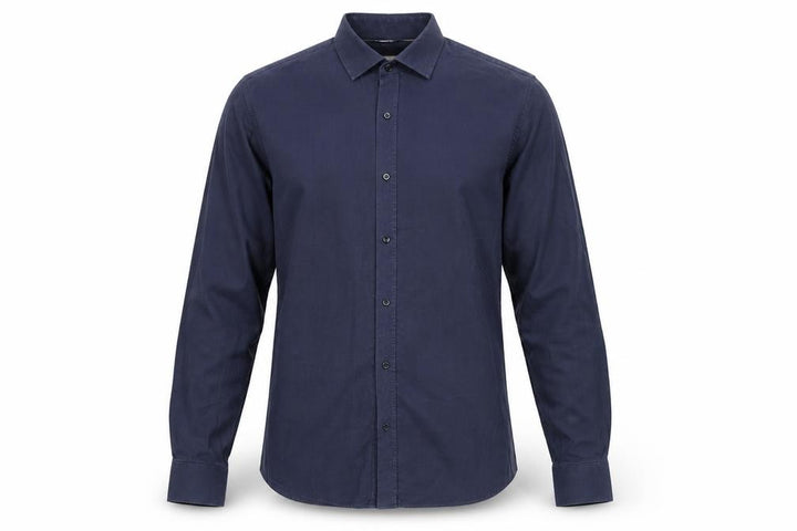 Reiss Men's Navy Slim Fit 100% Cotton Long Sleeve Dress Shirt Size L