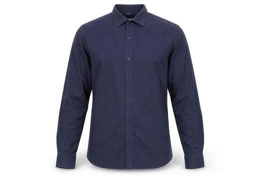 Reiss Men's Navy Slim Fit 100% Cotton Long Sleeve Dress Shirt Size L