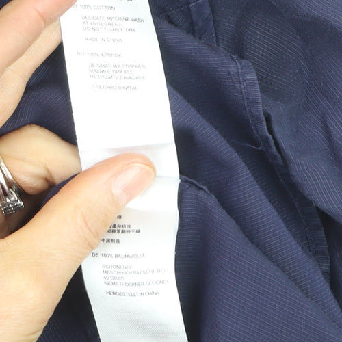 Reiss Men's Navy Slim Fit 100% Cotton Long Sleeve Dress Shirt Size L