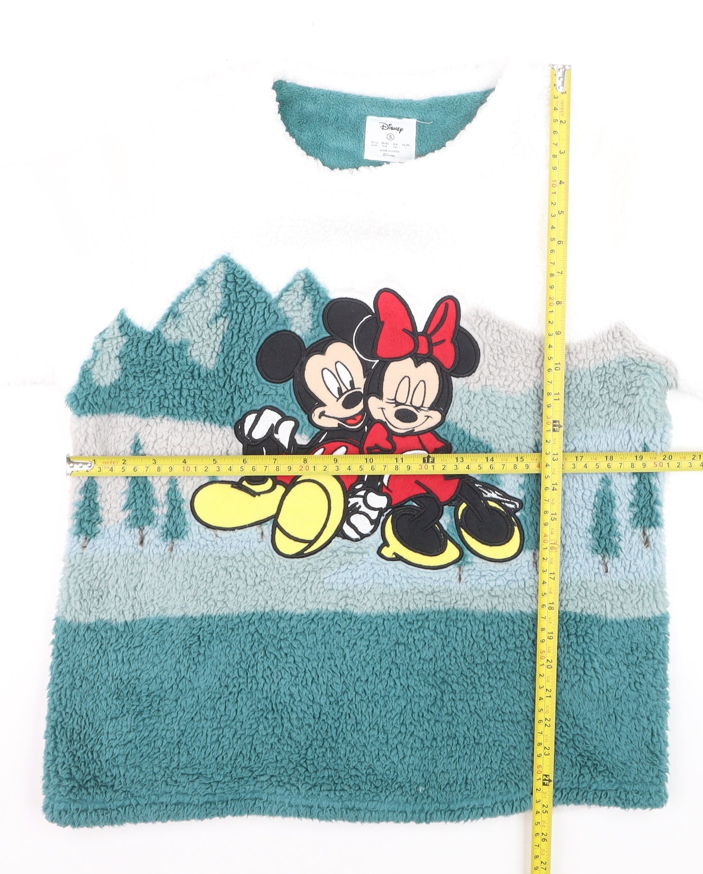 Disney Women’s Mickey & Minnie Fleece Pyjama Top Multicoloured Size 10-12