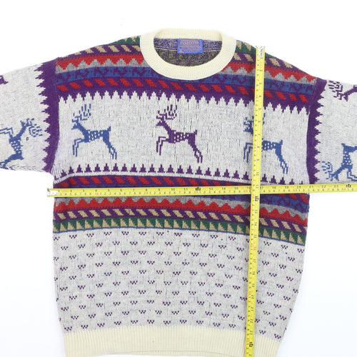 Pendleton Men's Multicoloured Wool Fair Isle Reindeer Jumper L