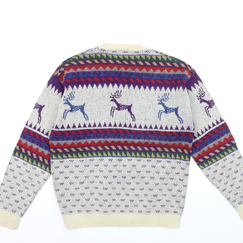 Pendleton Men's Multicoloured Wool Fair Isle Reindeer Jumper L