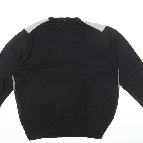 Geoffrey Beene Men's Black Argyle Acrylic Pullover Jumper L
