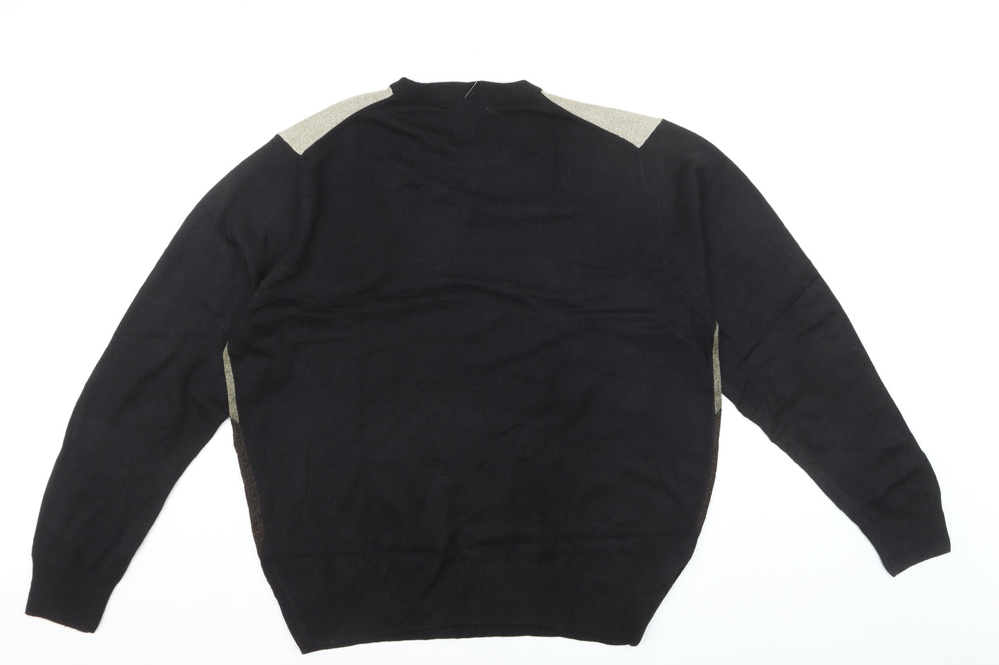 Geoffrey Beene Men's Black Argyle Acrylic Pullover Jumper L