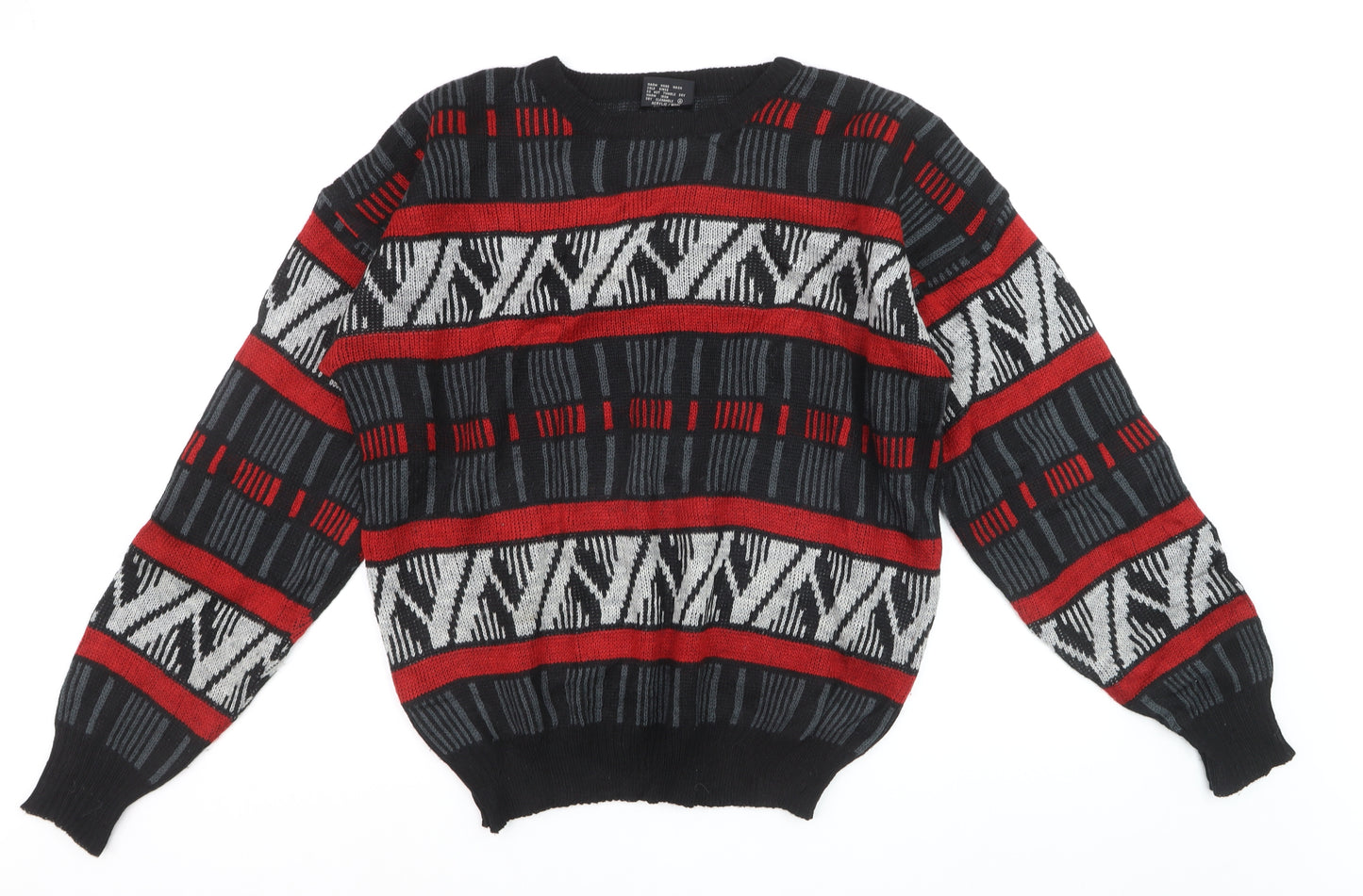 Mark Elliot Men's Multicoloured Geometric Knit Jumper XL Wool Blend