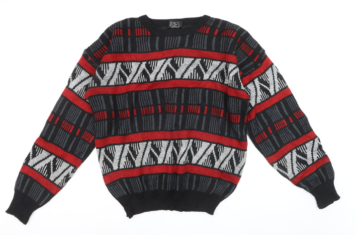 Mark Elliot Men's Multicoloured Geometric Knit Jumper XL Wool Blend