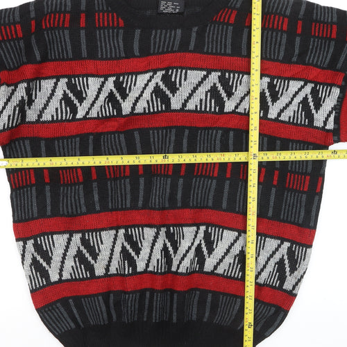 Mark Elliot Men's Multicoloured Geometric Knit Jumper XL Wool Blend