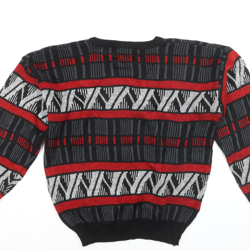 Mark Elliot Men's Multicoloured Geometric Knit Jumper XL Wool Blend