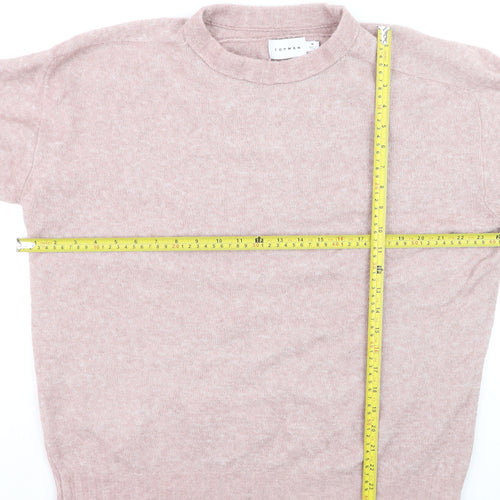 Topman Men Pink Wool Blend Crew Neck Jumper Size M Casual Knitwear
