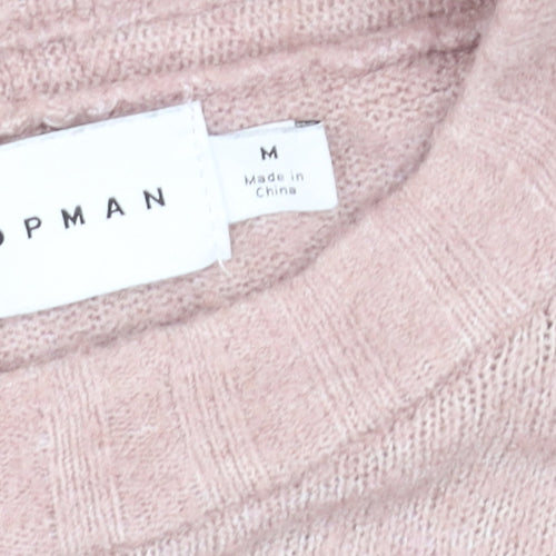Topman Men Pink Wool Blend Crew Neck Jumper Size M Casual Knitwear