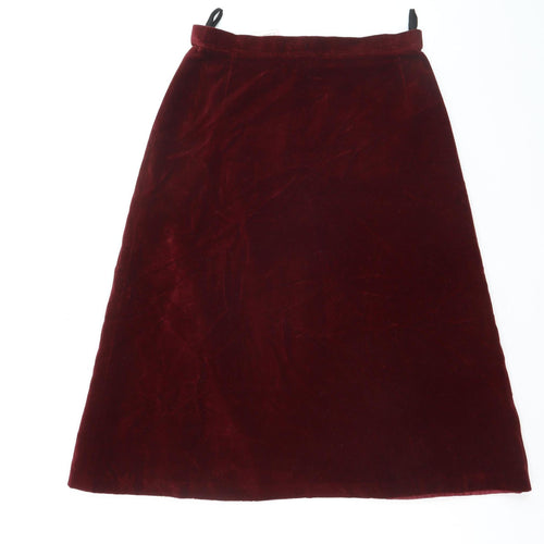 Marks and Spencer Womens Red Velvet A-Line Skirt Size 14