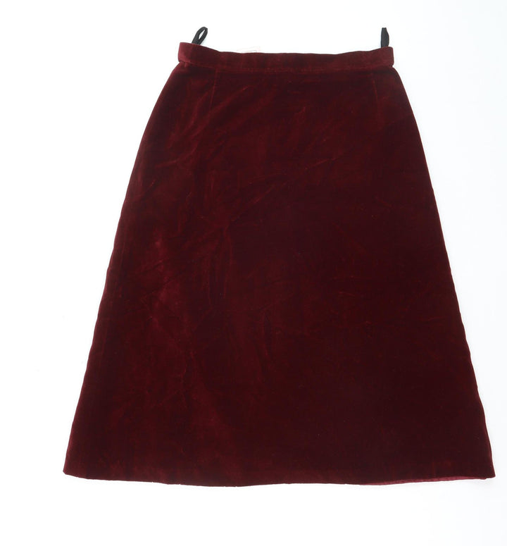 Marks and Spencer Womens Red Velvet A-Line Skirt Size 14