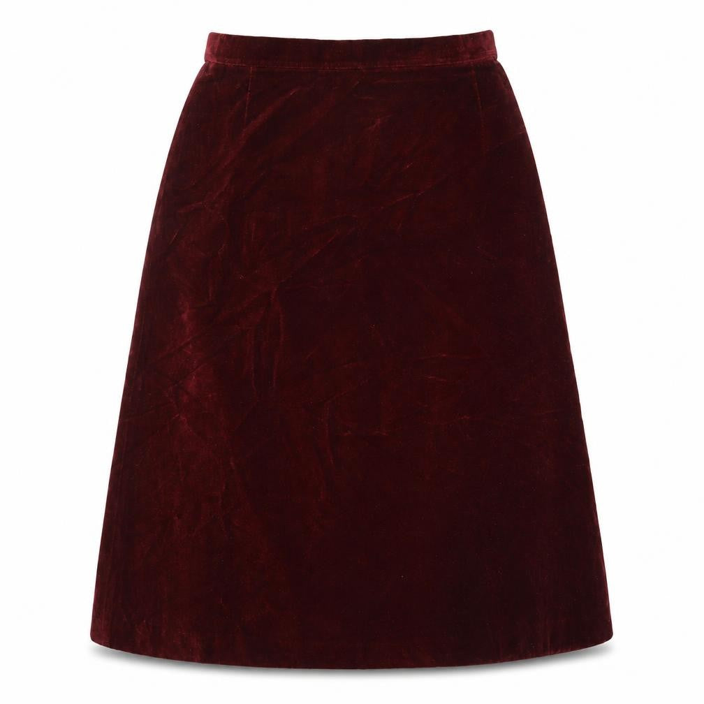 Marks and Spencer Womens Red Velvet A-Line Skirt Size 14