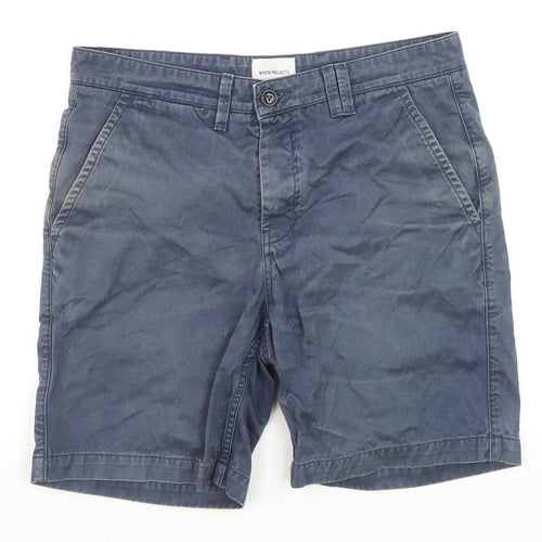 Norse Projects Men's Blue 32 Chino Shorts Casual Cotton