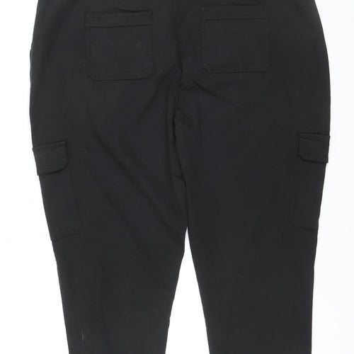 Fat Face Women's Black Cargo Trousers Size 24 Short Cotton Stretch