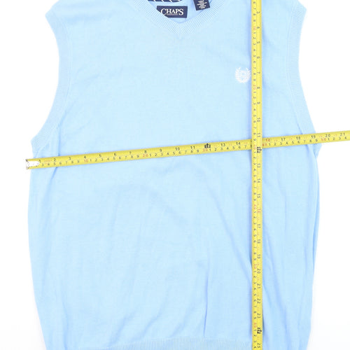 Chaps Men's Blue Cotton V-Neck Sleeveless Knit Vest M