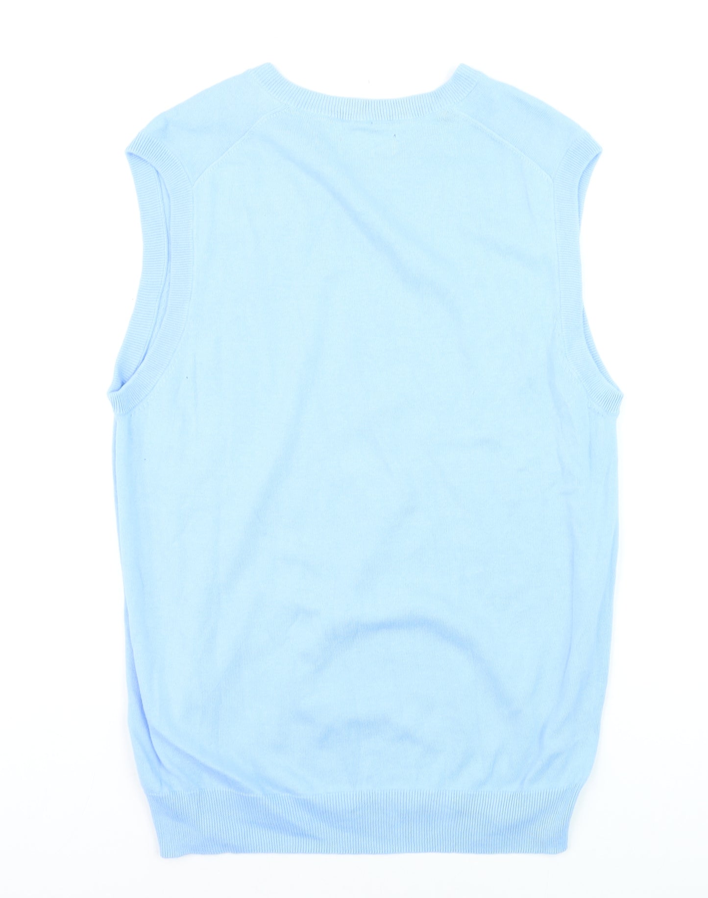 Chaps Men's Blue Cotton V-Neck Sleeveless Knit Vest M