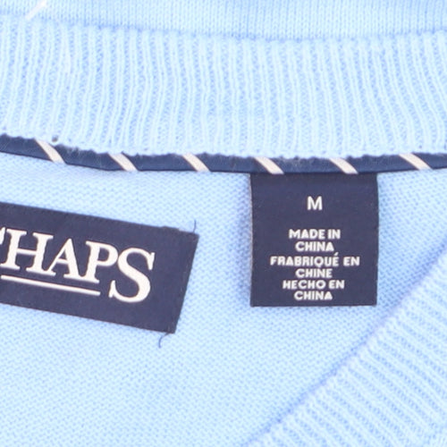 Chaps Men's Blue Cotton V-Neck Sleeveless Knit Vest M