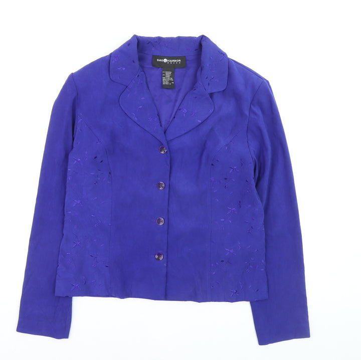 Sag Harbor Women Purple Size 14 Regular Blazer Jacket