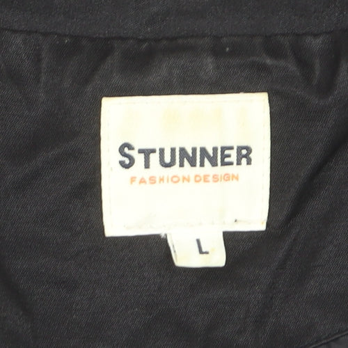 Stunner Women's Black Tailored Two-Button Blazer Jacket Size L