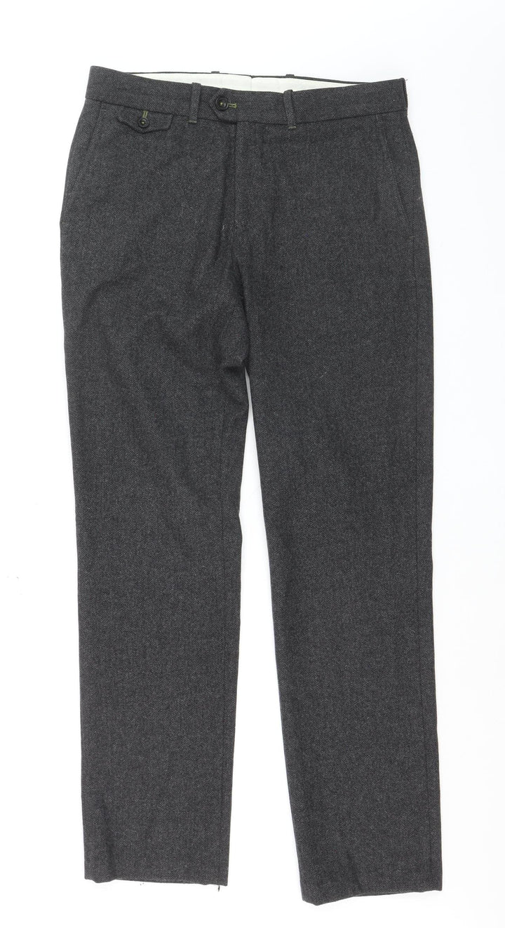 White Stuff Men's Grey Herringbone Chino Trousers 32R